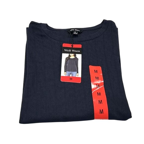 Well Worn Med Women Pullover Sweater Shirt Long Sleeve Crewneck Top Decorative - Picture 3 of 5